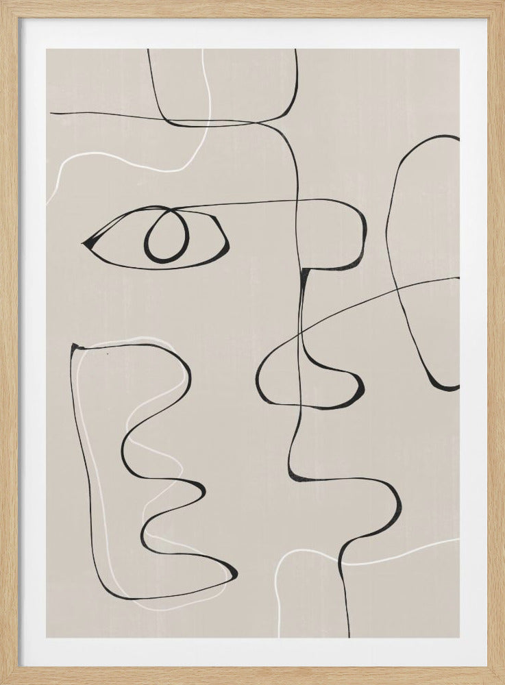 An abstract art print titled 'Abstract Face No2.', featuring a modern and stylized interpretation of a human face. Poster