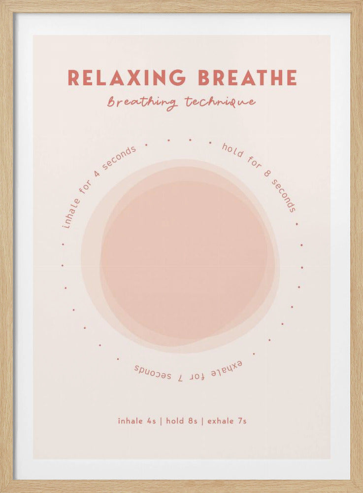 A relaxing art print or poster with calming imagery, possibly featuring breath-related themes or serene landscapes. Artwork