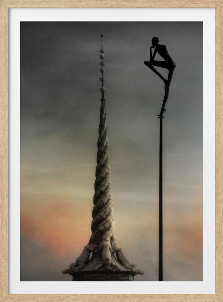 A fantasy art print or poster titled 'A tribute to the Dragonspire,' depicting a dramatic, possibly towering structure associated with dragons, in a style suitable for wall decoration. Print
