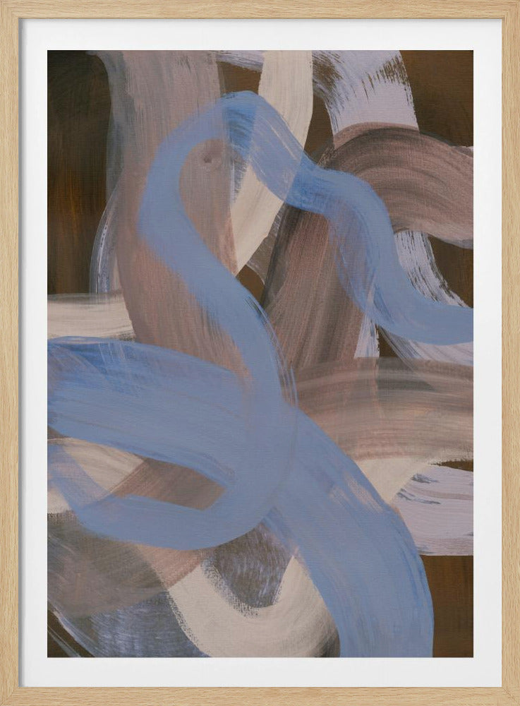 An abstract art print featuring energetic brush strokes in various colors, suitable for modern wall decor. Wall Art