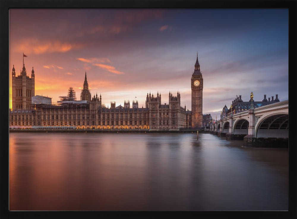 London Palace of Westminster Sunset - Poster / Art Print