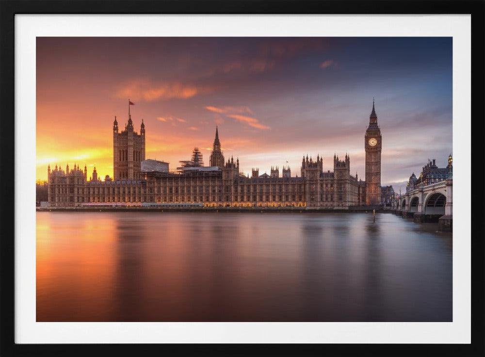 London Palace of Westminster Sunset - Poster / Art Print