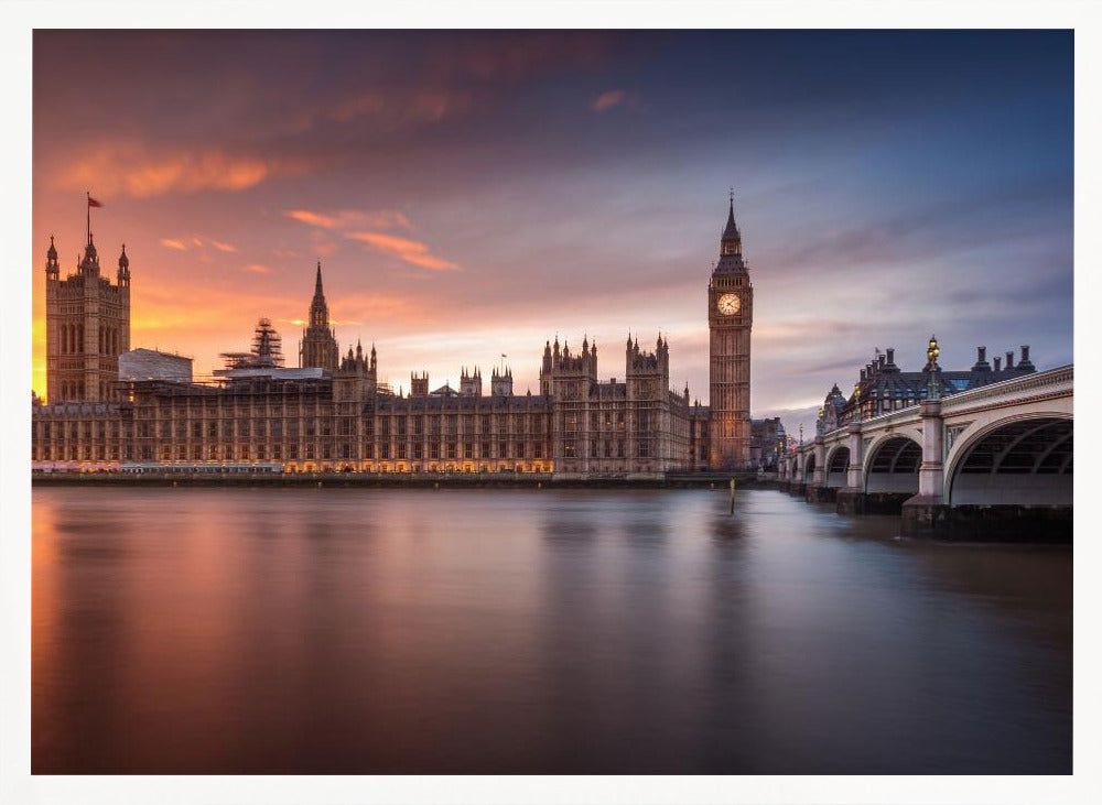 London Palace of Westminster Sunset - Poster / Art Print