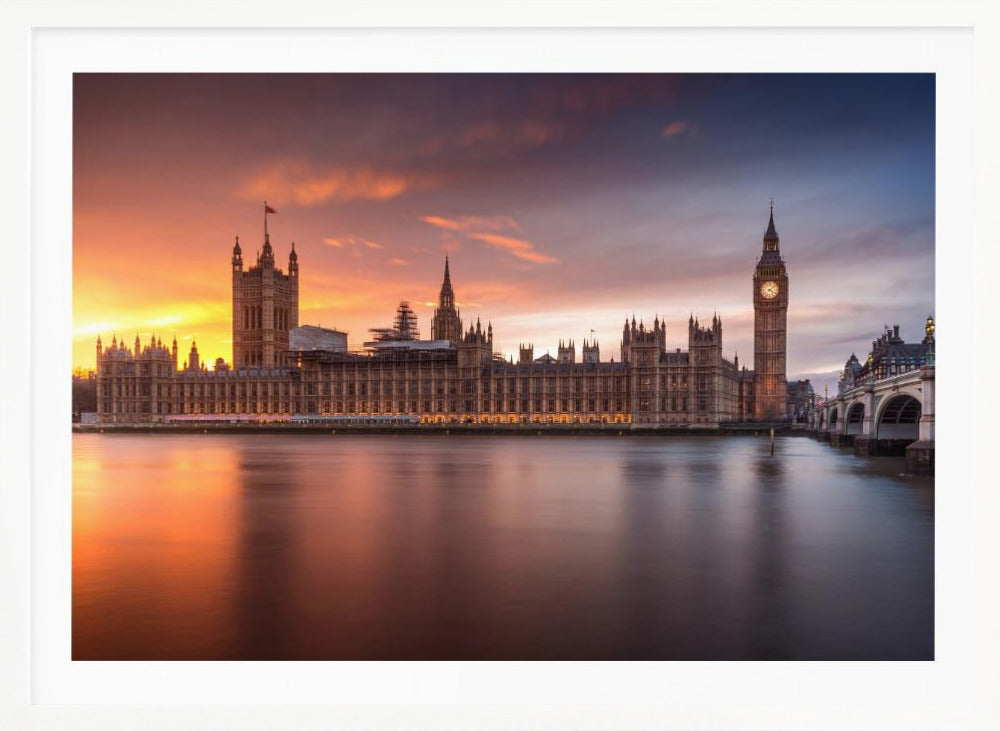 London Palace of Westminster Sunset - Poster / Art Print