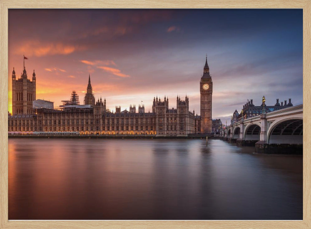 London Palace of Westminster Sunset - Poster / Art Print