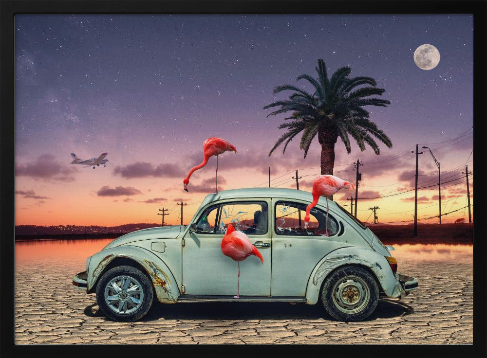 Flamingos Ate My Car - Poster / Art Print