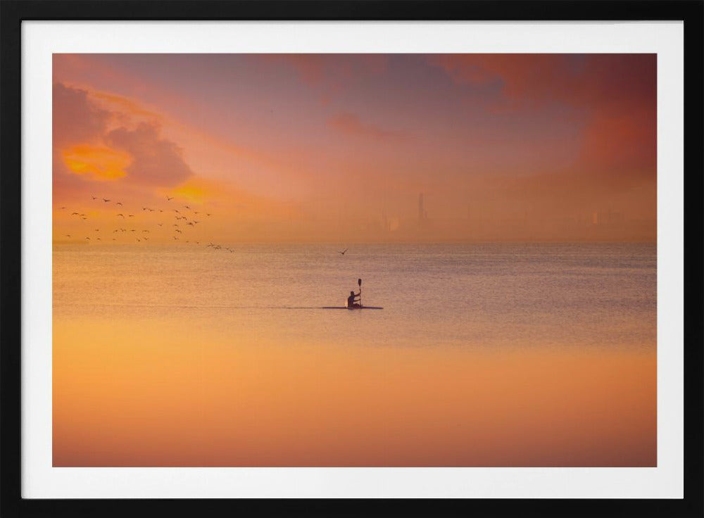 Albufera kayaking at sunset 7D17 - Poster / Art Print