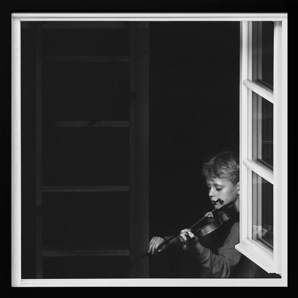 Violinist in the window - Poster / Art Print