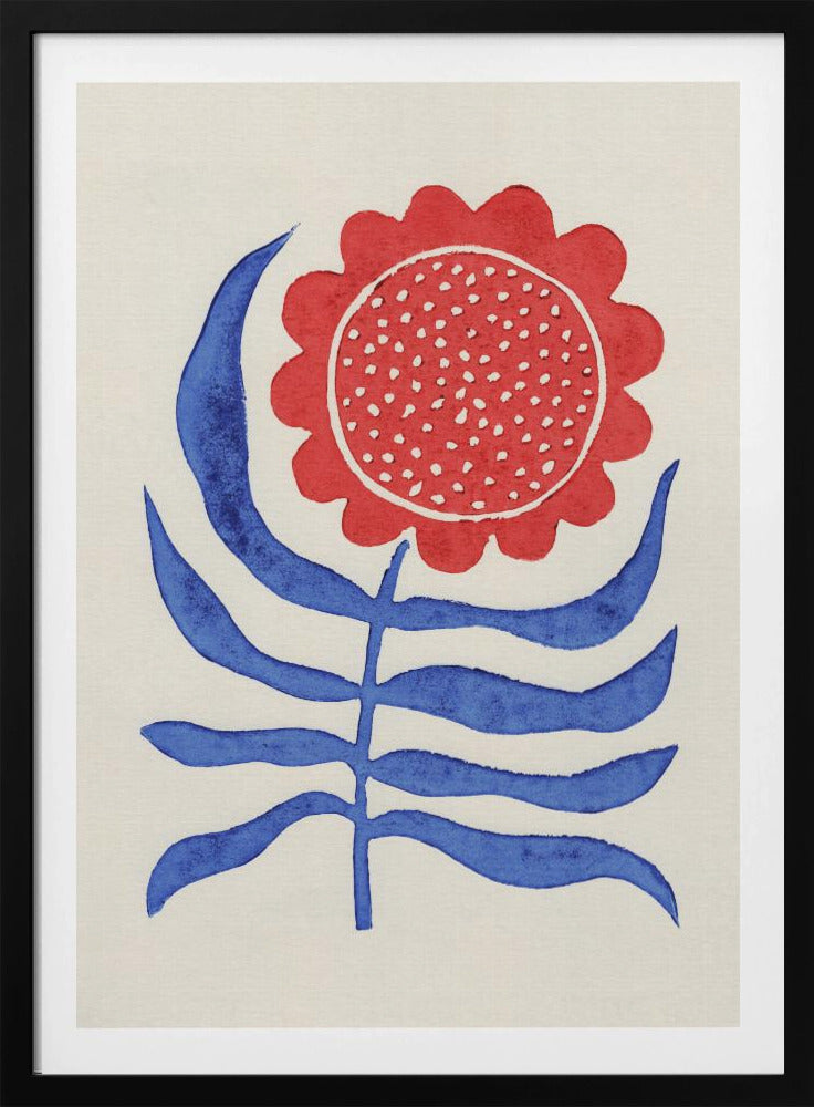 Red Flower / Lino Print - Poster / Art Print