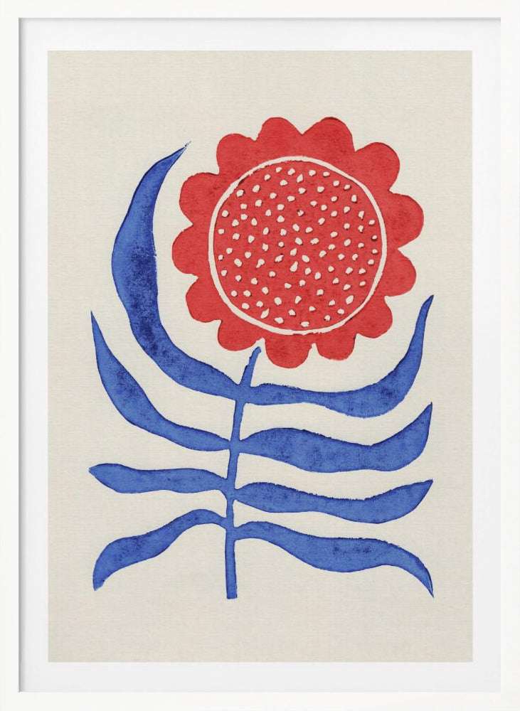 Red Flower / Lino Print - Poster / Art Print