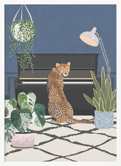 Cheetah playing piano - Poster / Art Print