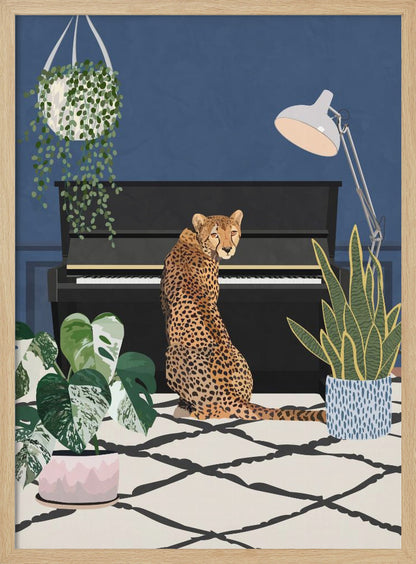 Cheetah playing piano - Poster / Art Print