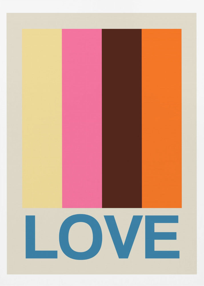 Retro Stripe LOVE Summer Fruits - Poster / Art Print