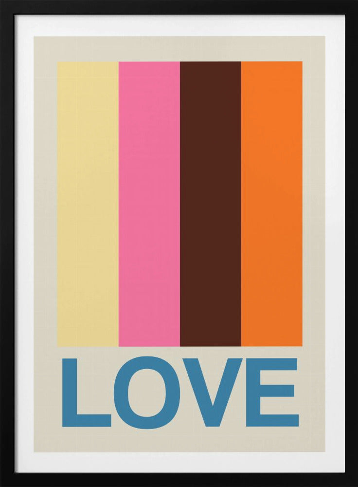 Retro Stripe LOVE Summer Fruits - Poster / Art Print