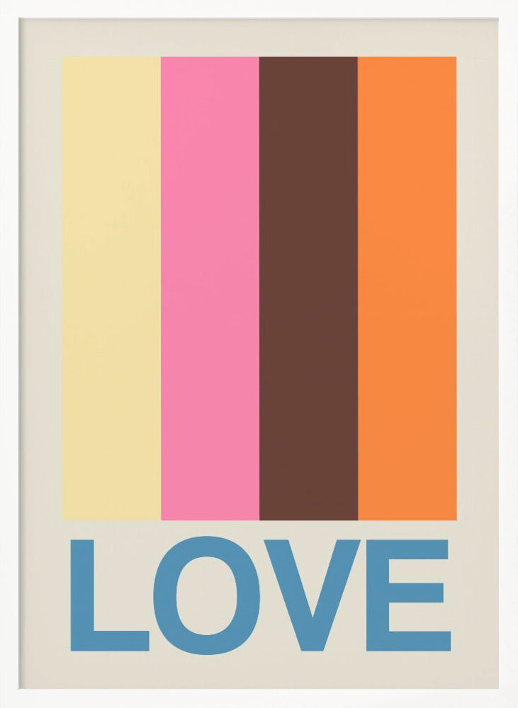 Retro Stripe LOVE Summer Fruits - Poster / Art Print