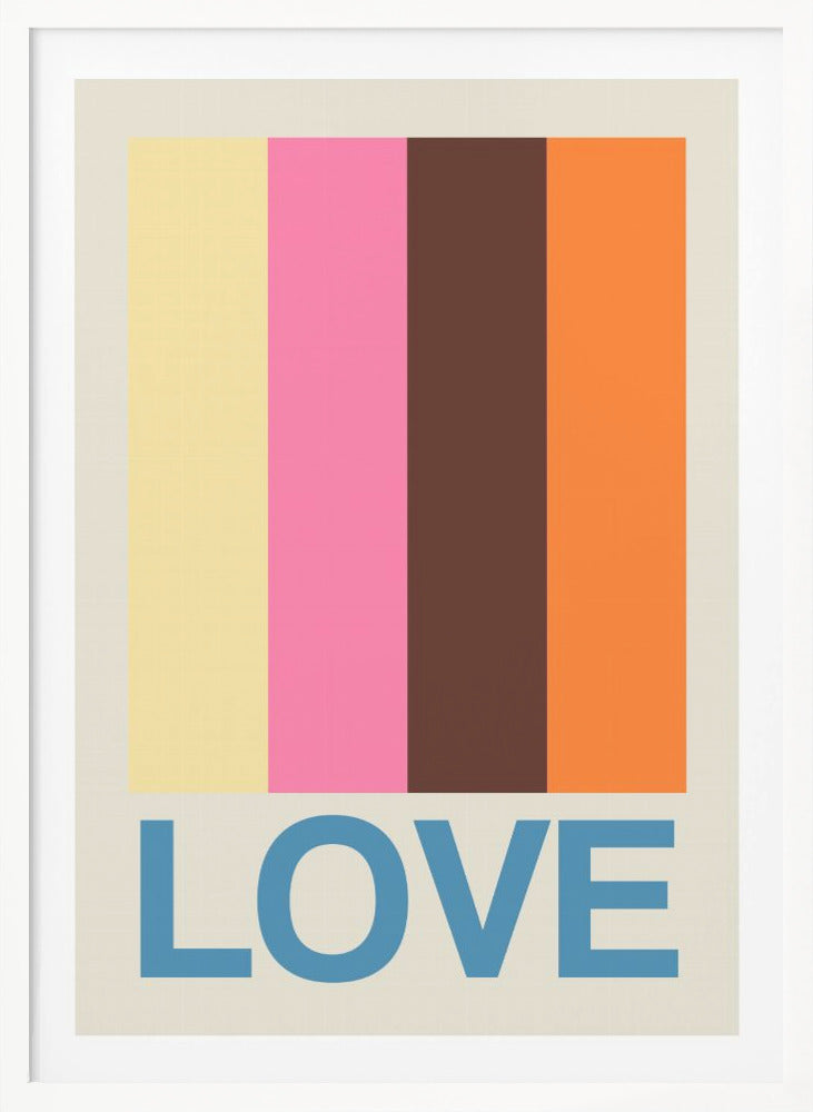 Retro Stripe LOVE Summer Fruits - Poster / Art Print