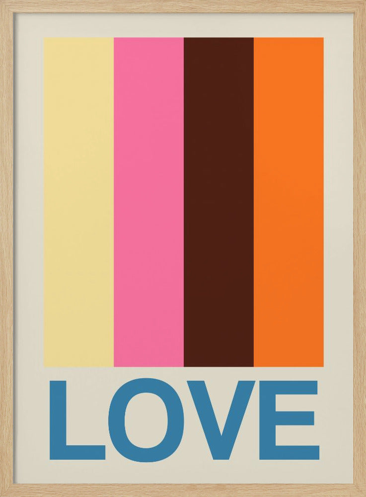 Retro Stripe LOVE Summer Fruits - Poster / Art Print