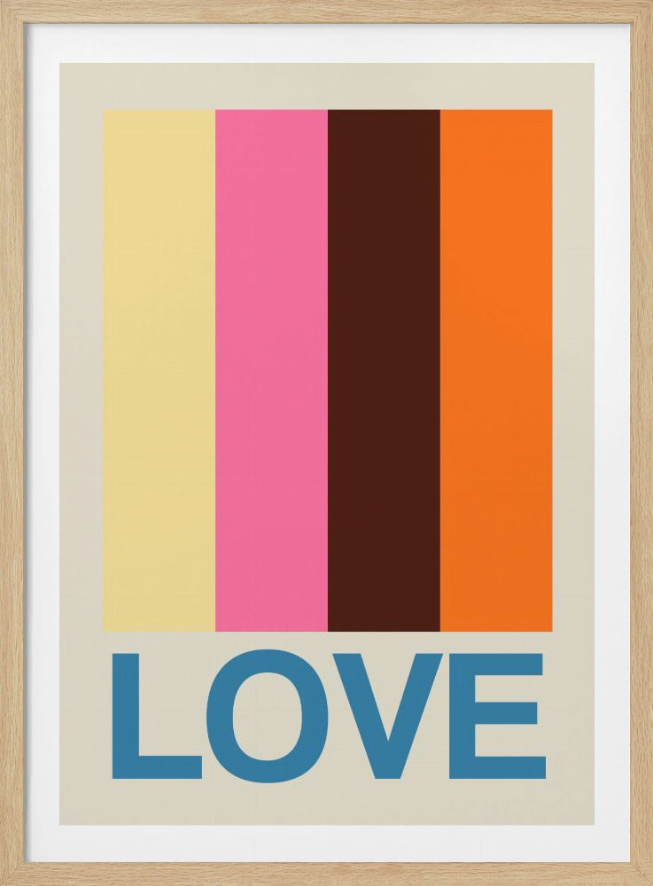 Retro Stripe LOVE Summer Fruits - Poster / Art Print