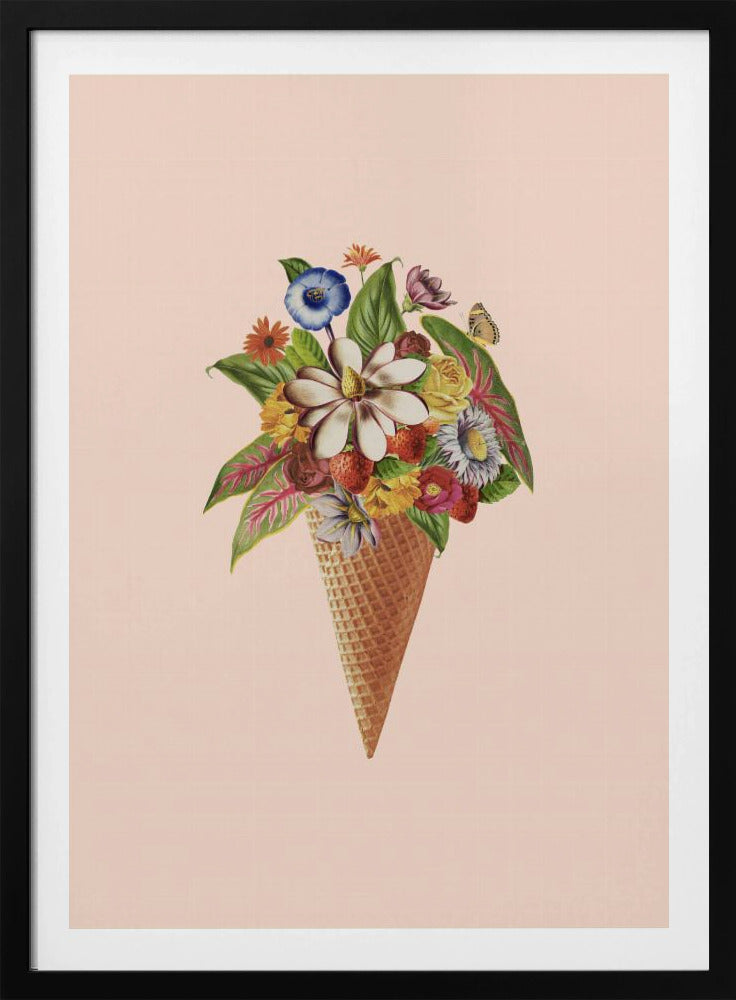 Botanical pink ice cream - Poster / Art Print