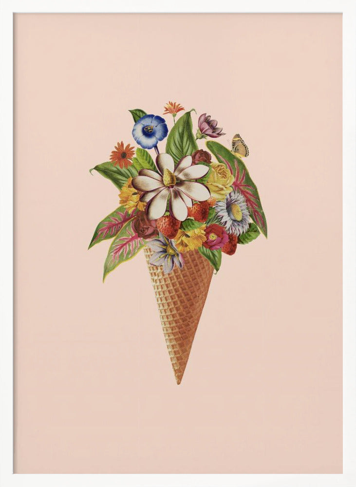 Botanical pink ice cream - Poster / Art Print