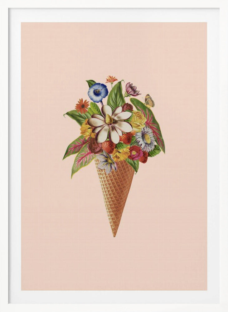 Botanical pink ice cream - Poster / Art Print