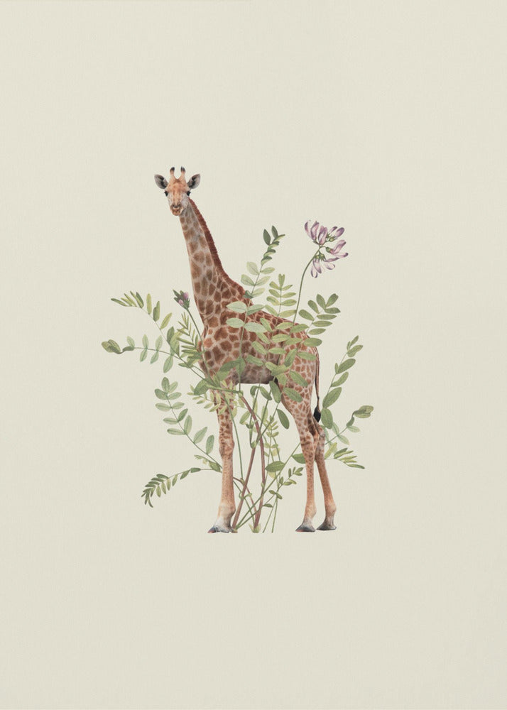 Floral giraffe - Poster / Art Print