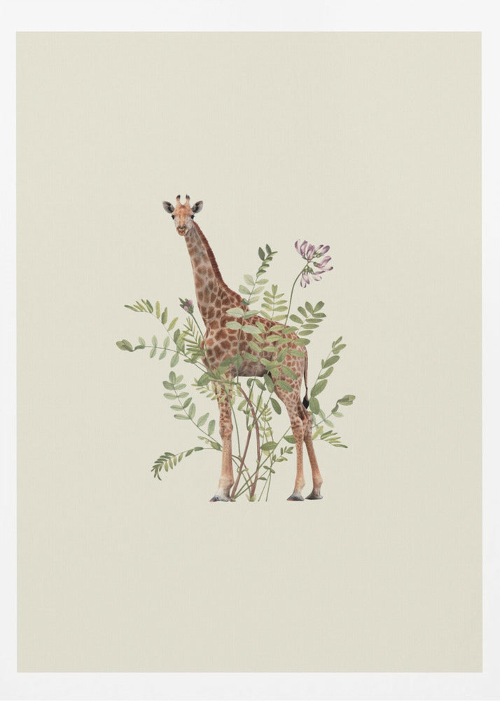 Floral giraffe - Poster / Art Print