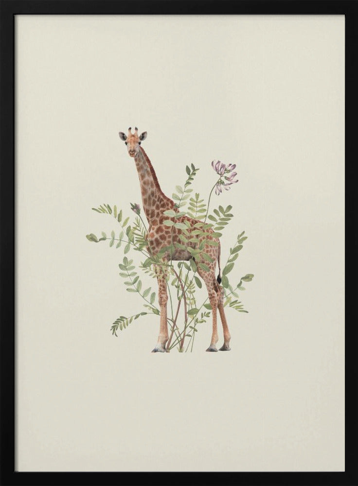 Floral giraffe - Poster / Art Print