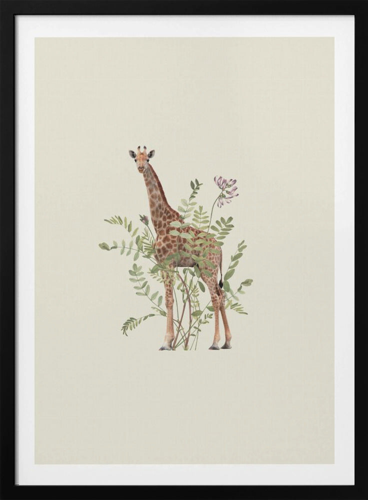 Floral giraffe - Poster / Art Print