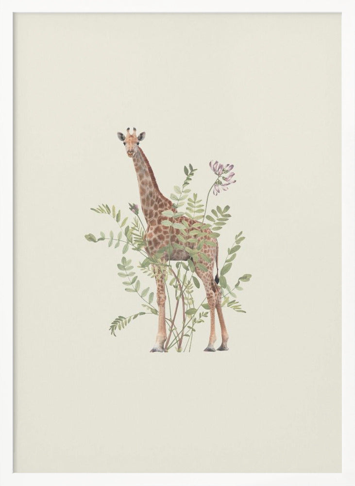 Floral giraffe - Poster / Art Print