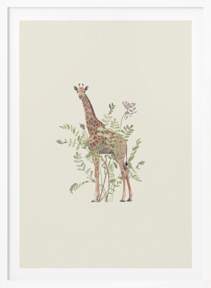 Floral giraffe - Poster / Art Print