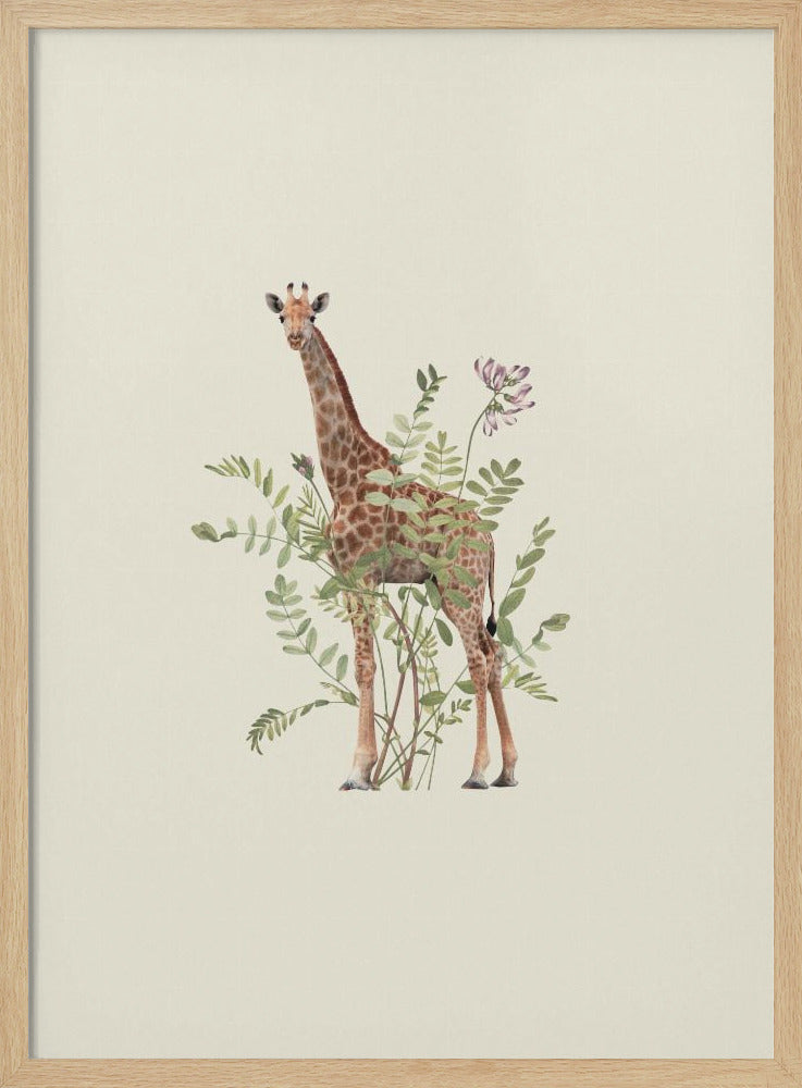 Floral giraffe - Poster / Art Print