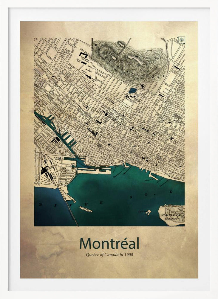 Montreal karta - Poster / Art Print