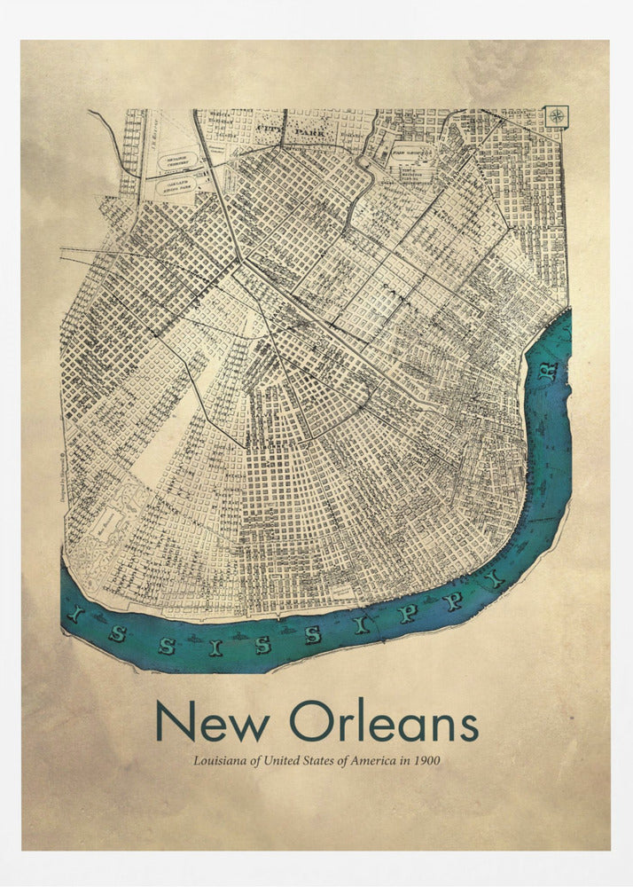 New Orleans karta - Poster / Art Print