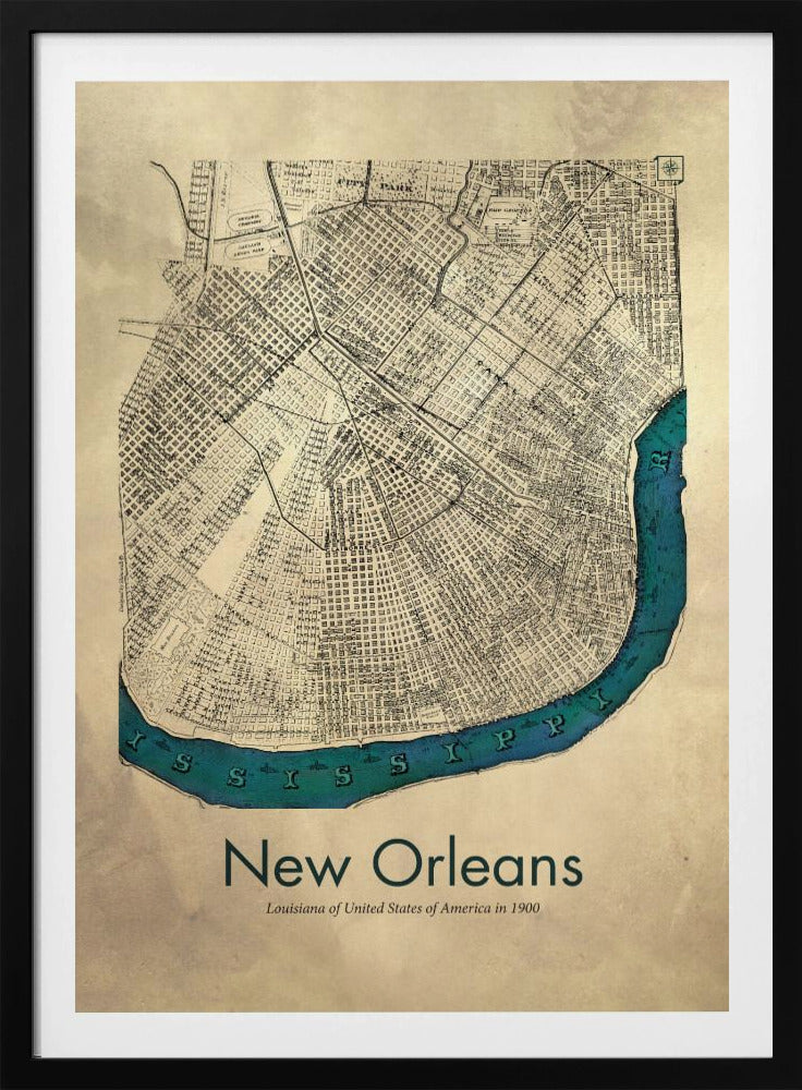 New Orleans karta - Poster / Art Print