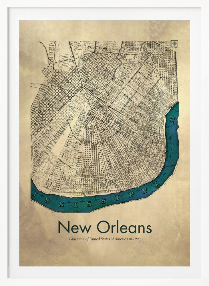 New Orleans karta - Poster / Art Print