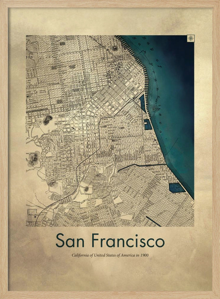 San Francisco retro karta - Poster / Art Print