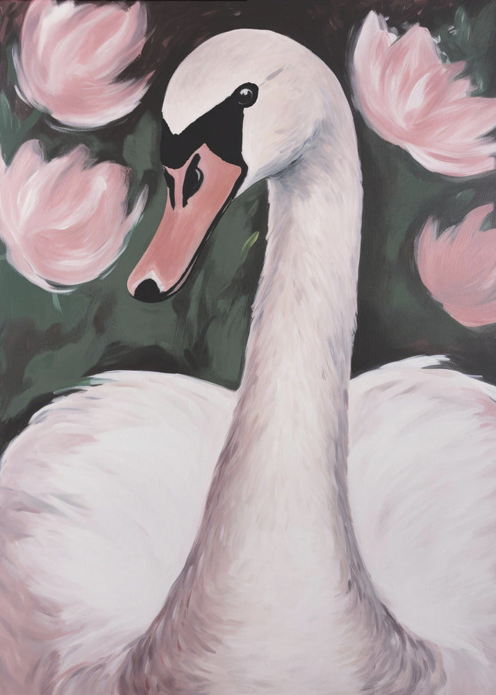 Swan In The Pond - Poster / Art Print