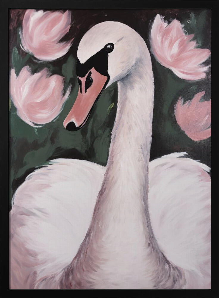 Swan In The Pond - Poster / Art Print