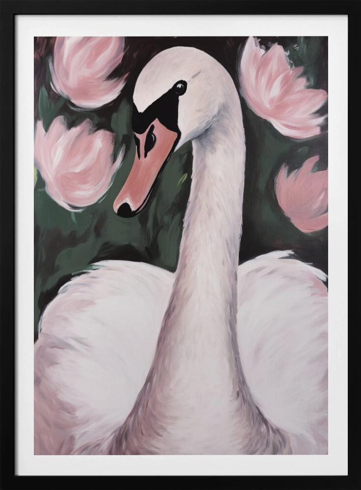 Swan In The Pond - Poster / Art Print