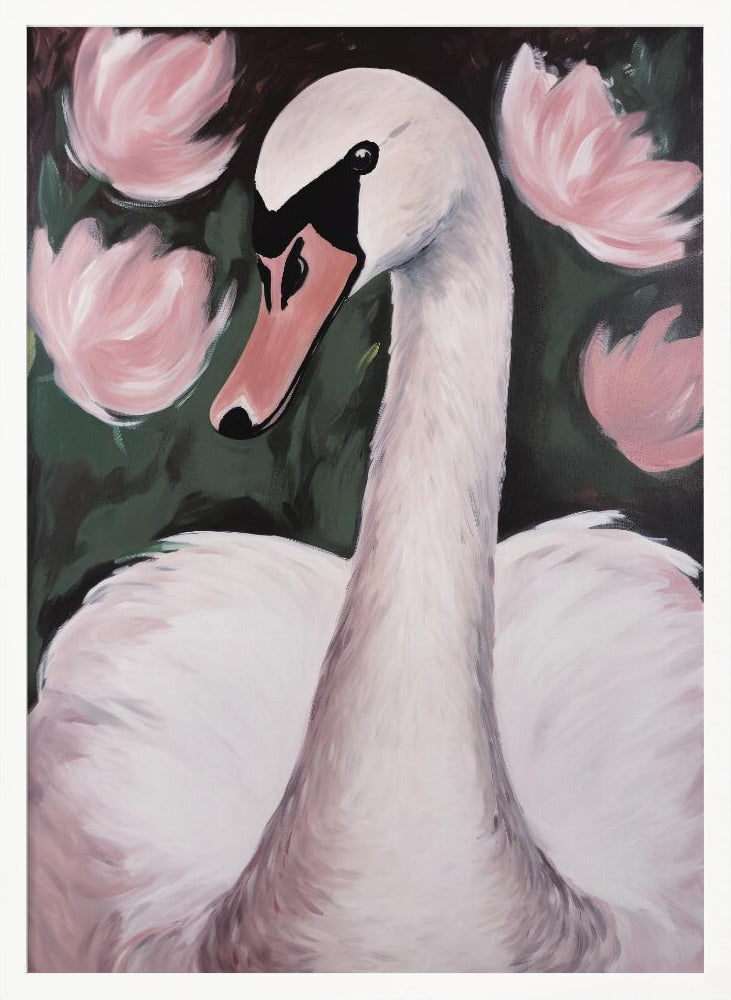 Swan In The Pond - Poster / Art Print