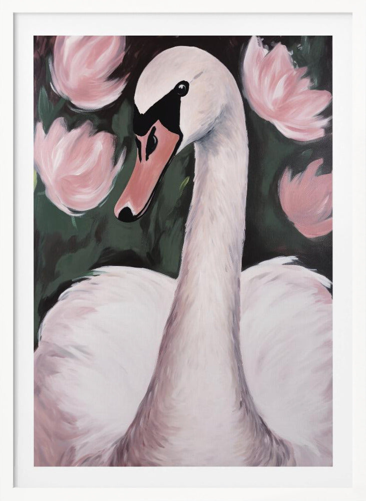 Swan In The Pond - Poster / Art Print