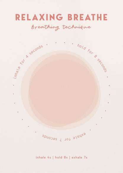 A relaxing art print or poster with calming imagery, possibly featuring breath-related themes or serene landscapes. Artwork