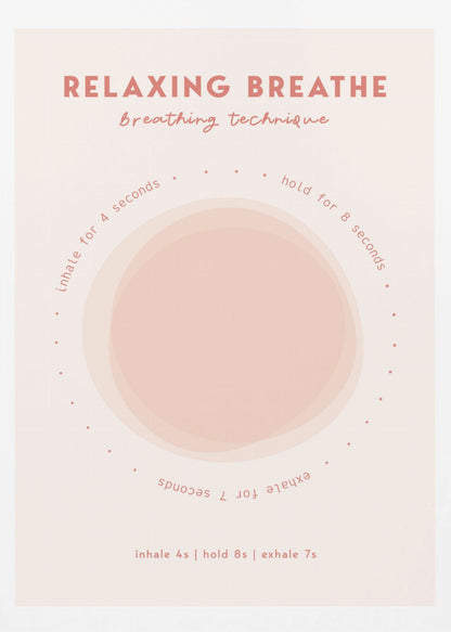 A relaxing art print or poster with calming imagery, possibly featuring breath-related themes or serene landscapes. Artwork