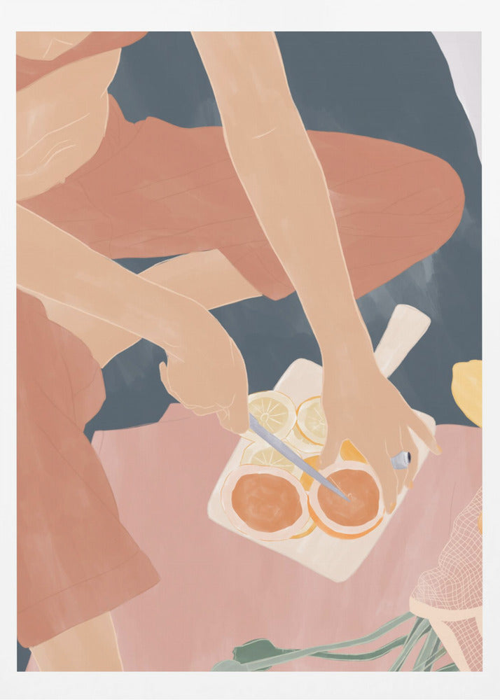 Cutting Grapefruits - Poster / Art Print