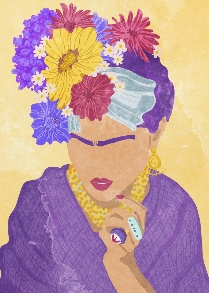 Frida and flowers - Poster / Art Print