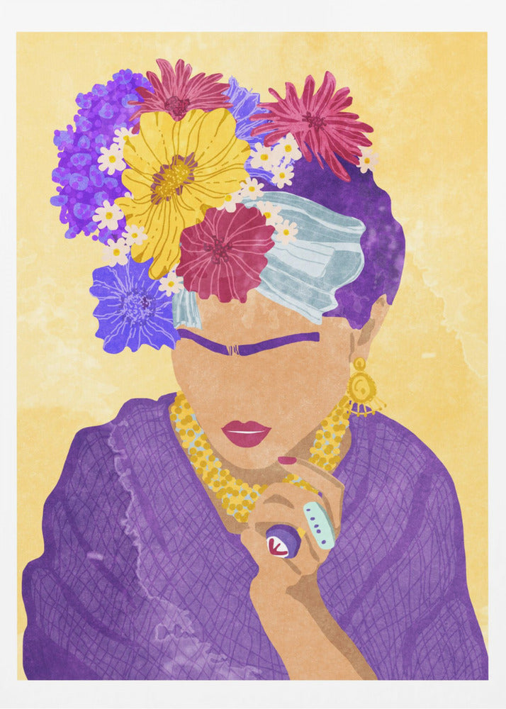 Frida and flowers - Poster / Art Print