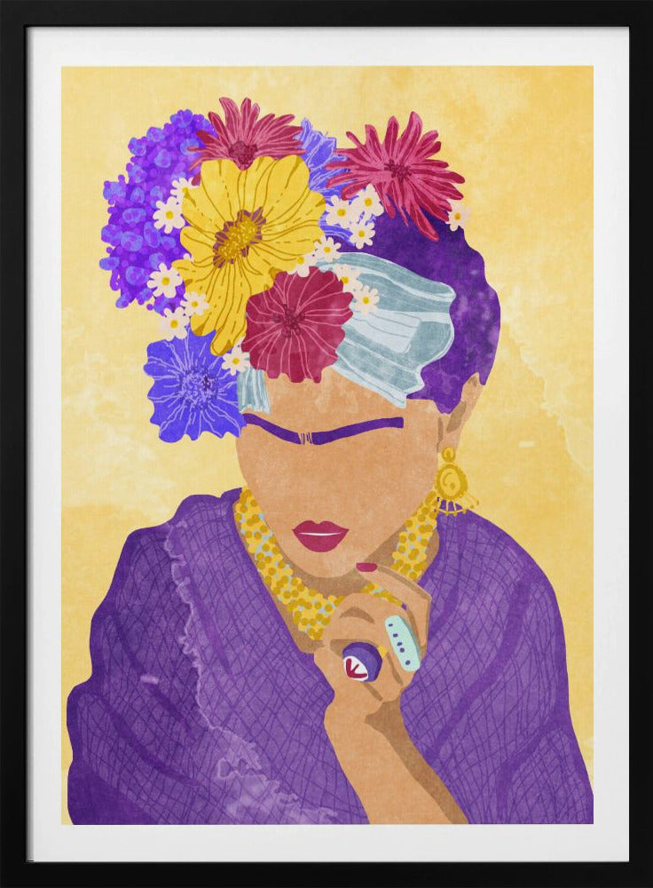 Frida and flowers - Poster / Art Print