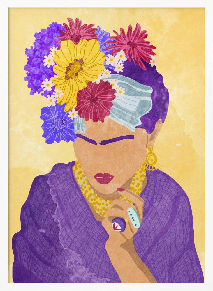 Frida and flowers - Poster / Art Print