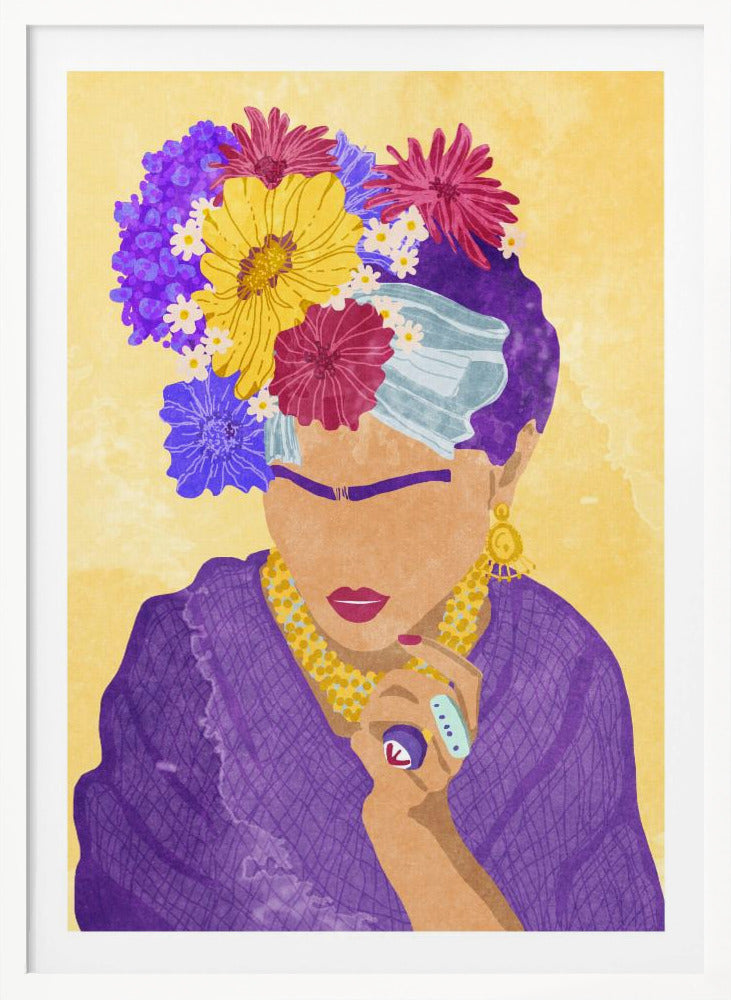 Frida and flowers - Poster / Art Print